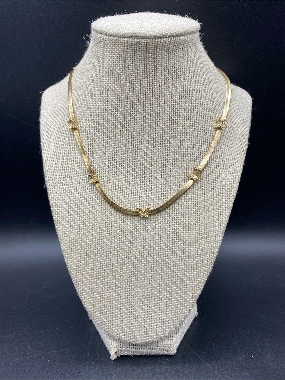 Gold Tone Butterfly Necklace